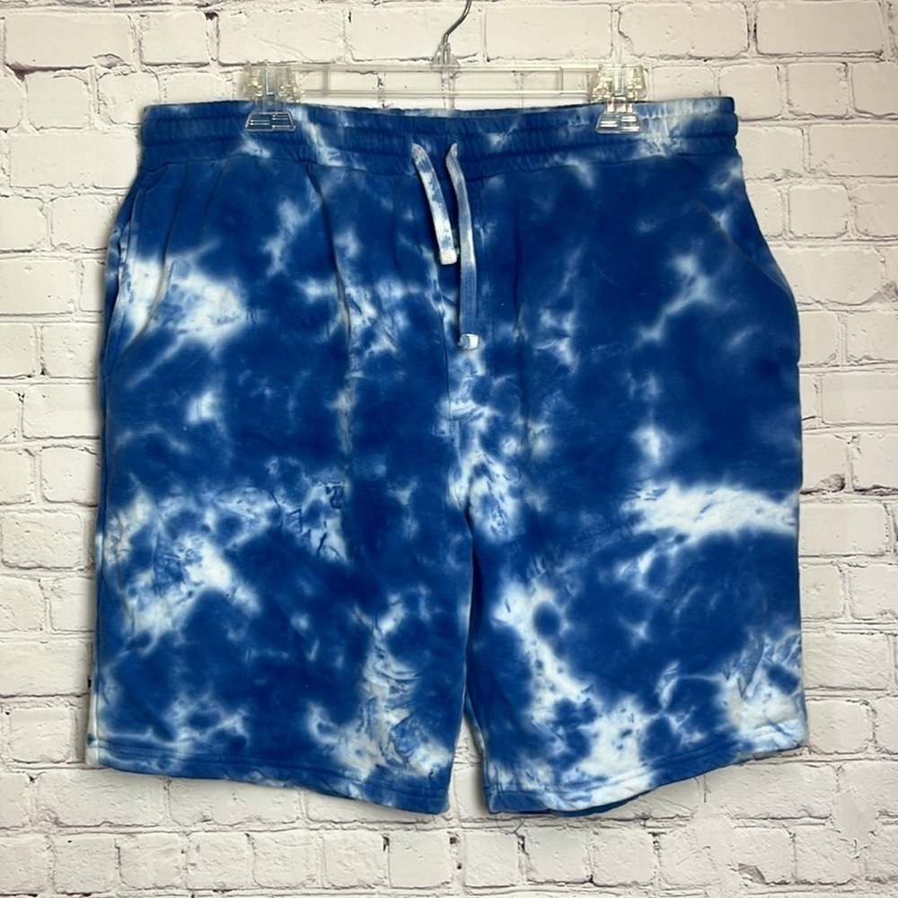 Denim & Flower by Ricky Singh Blue Tie Dye Sweatshorts